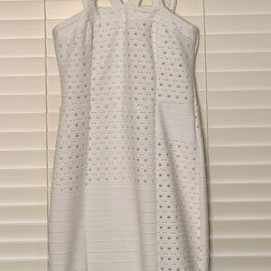 Elegant White Eyelet Dress
